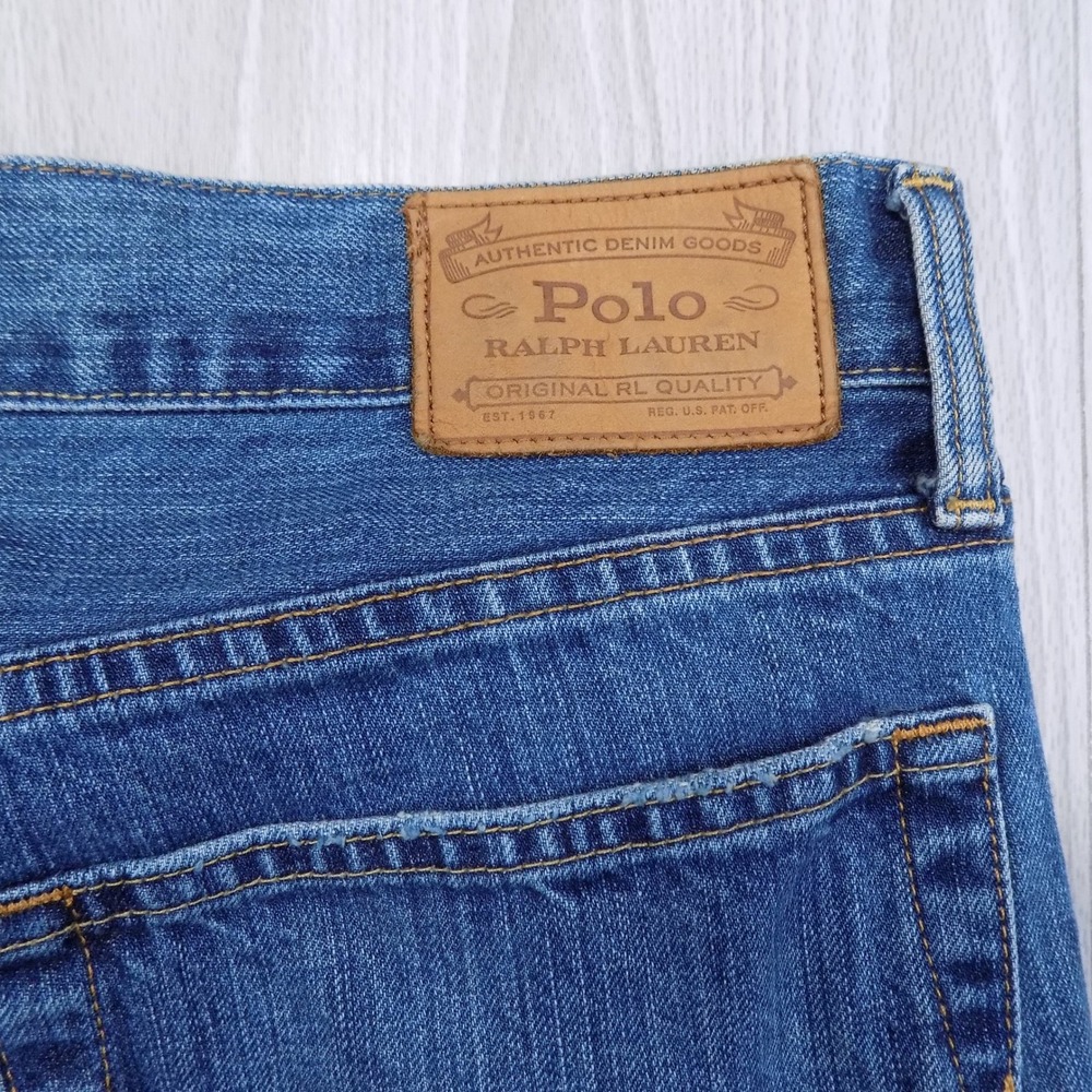 Polo Ralph Lauren Varick Slim Straight Jeans Mens 36 Blue Medium Wash EUC